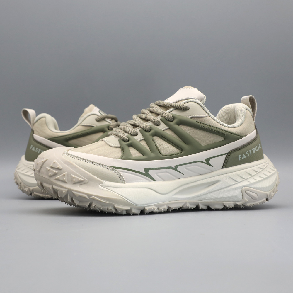 Men's new non-slip comfortable dad shoes, waterproof leather upper, soft sole, shock-absorbing, casual sports outdoor running shoes