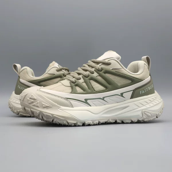 Men's new non-slip comfortable dad shoes, waterproof leather upper, soft sole, shock-absorbing, casual sports outdoor running shoes
