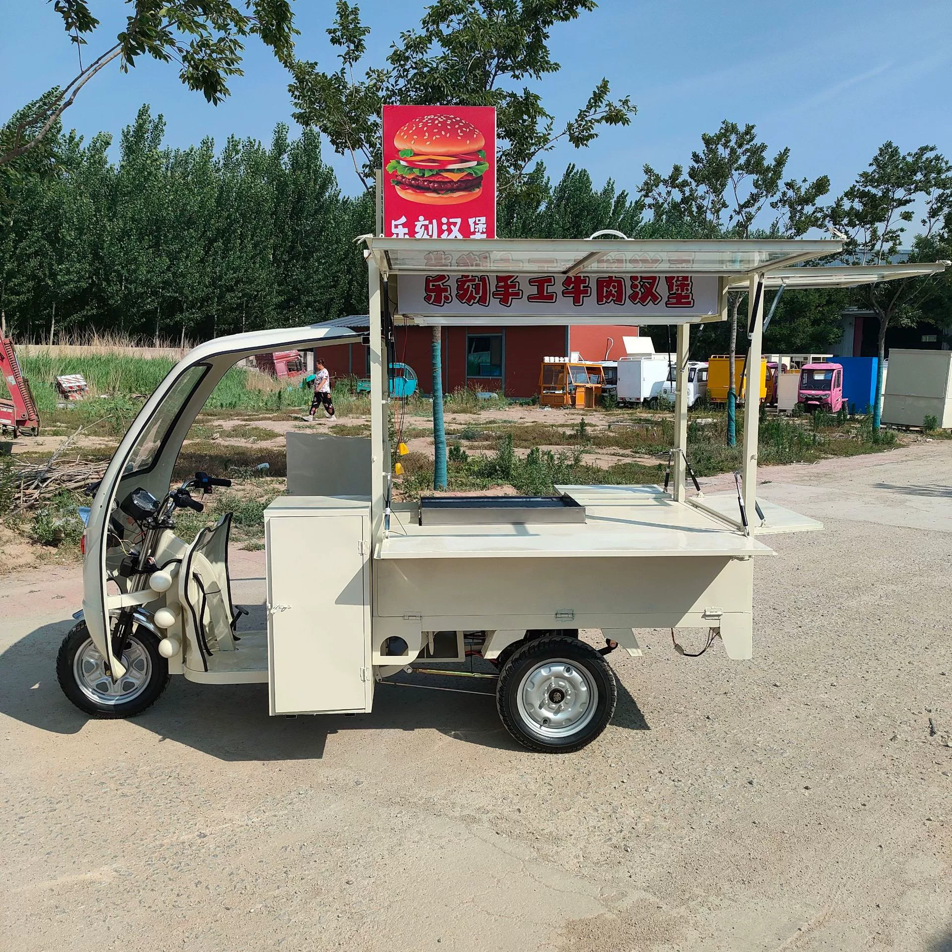 Электрический киоск, тележка, тележка, многофункциональная мобильная сеть, красный ночной рынок, киоск, жареный гамбургер, хот-дог, киоск