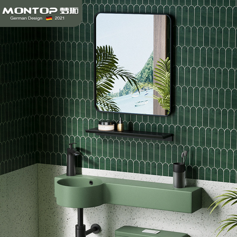 Cerámica de lanza cerámica pared lavabo lavabo verde lavabo balcón colgante lavabo mini lavabo tipo casa pequeña