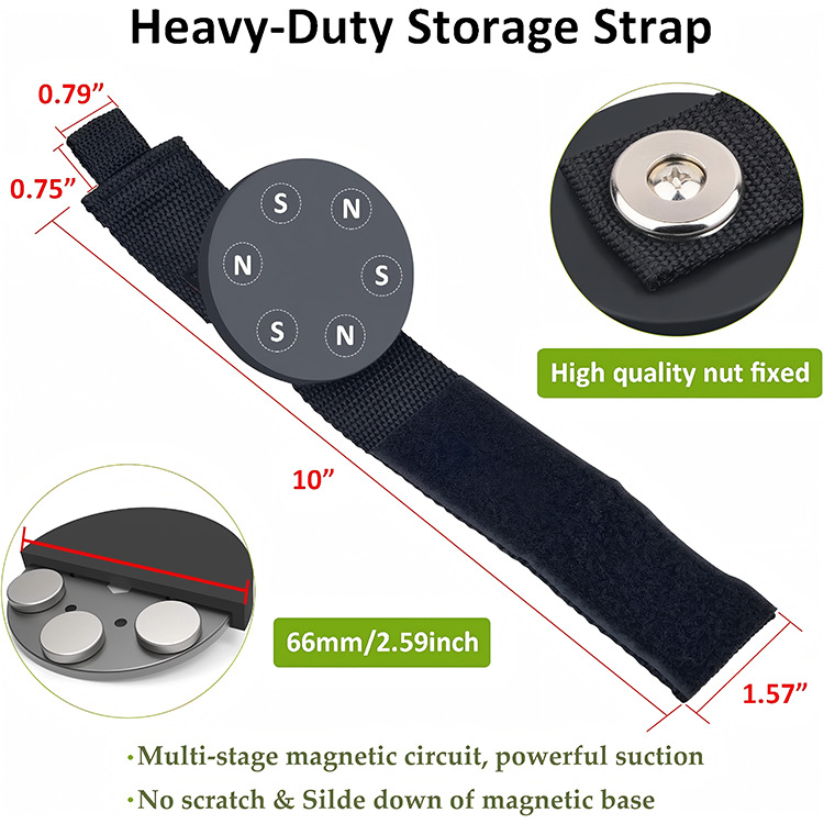 Cinturón de almacenamiento magnético fuerte herramienta de gancho de almacenamiento velcro magnetismo gancho imán fuerte venta caliente transfronteriza