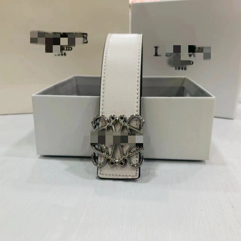 罗家L字母皮带平纹荔枝纹4.0男女同款腰带百搭休闲牛仔裤带高品质|undefined