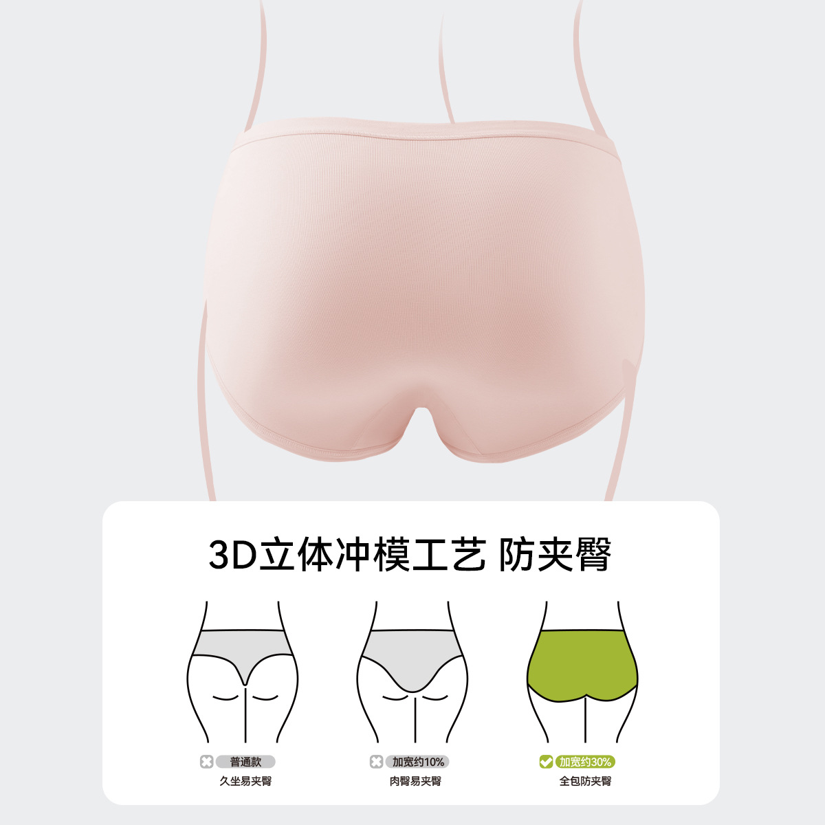 Bragas de talla grande para mujer 60S de algodón de fibra larga cintura media sin costuras 7A entrepierna de algodón antibacteriano calzoncillos de cintura alta para niñas image 4