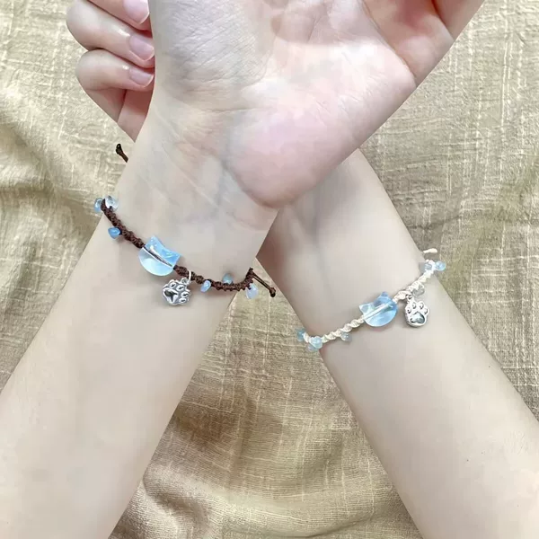 Gravel Kitten Bracelet for Women, High-Quality Exquisite New Style Best Friend Bracelet, Sweet Student Party Couple Gift