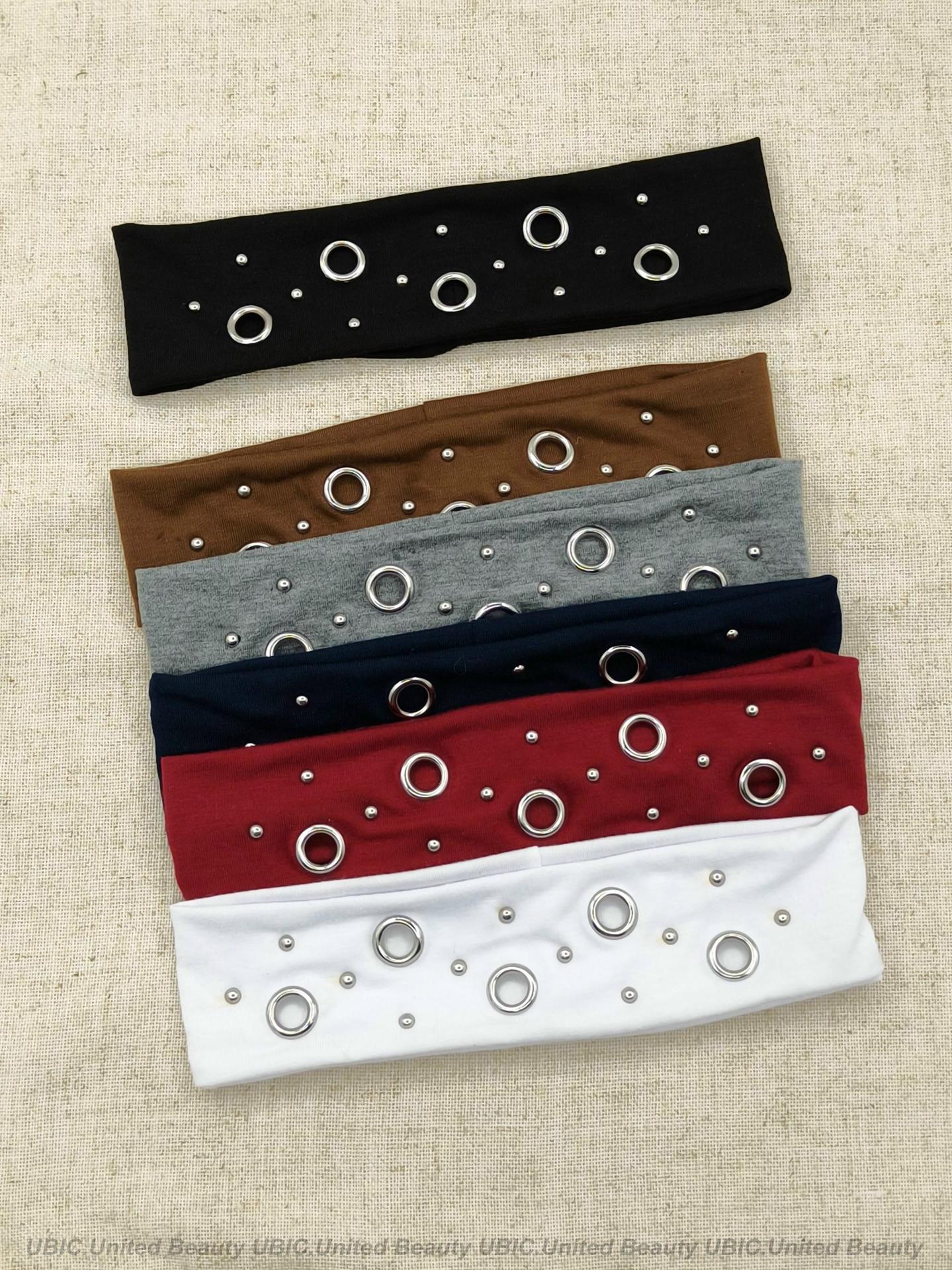 HW250803-44x6cm朋克风5气眼11钉扣头带-IM