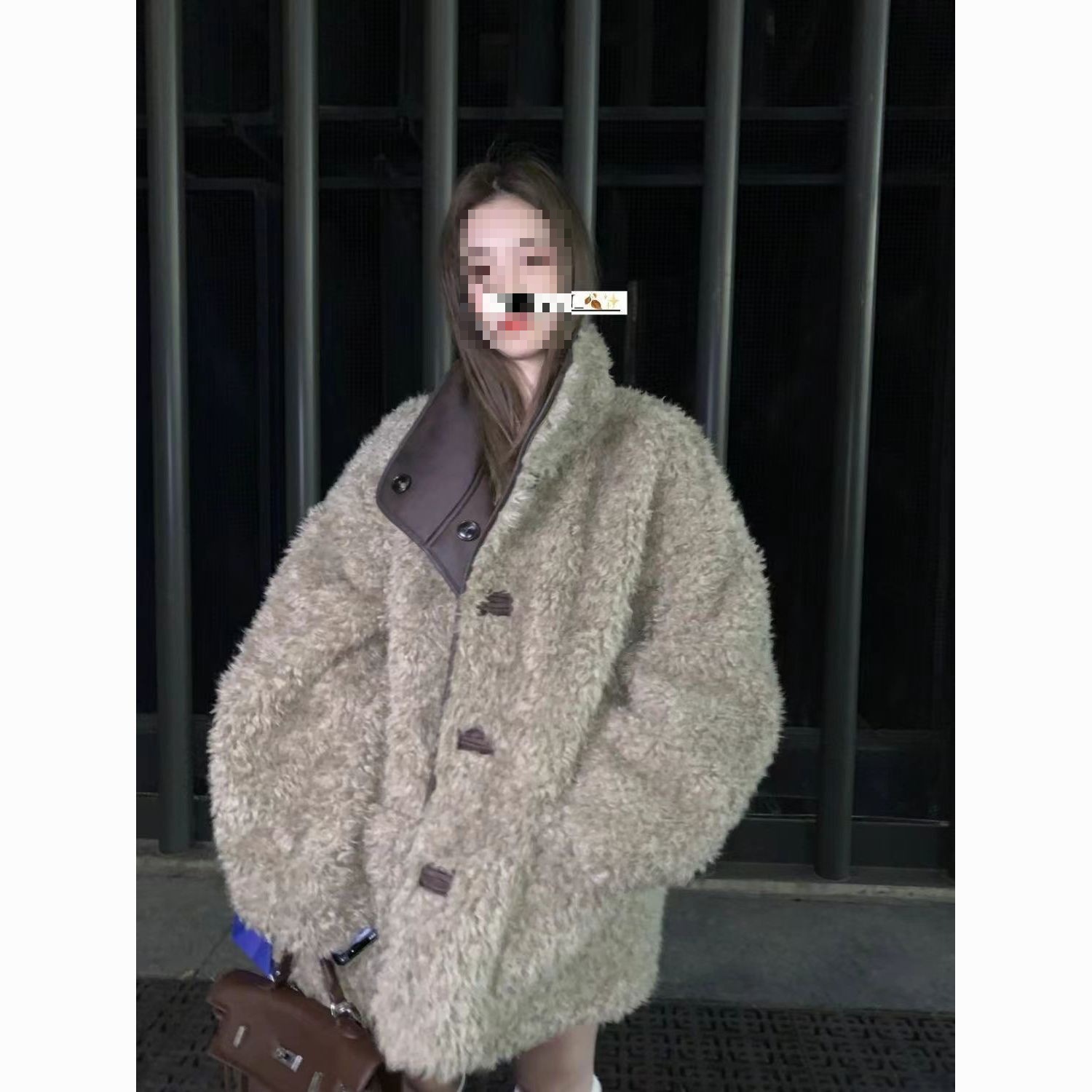 Ir Motorcycle Jacket New Style Women's Winter Reversible Heavy-Duty Leather and Fur Integrated Yg Black Brother Warm Loose He