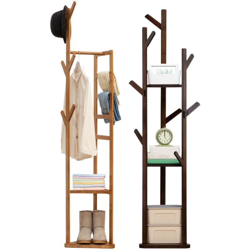 Lazy Person's Floor-Standing Simple Coat Rack, Children's Household Hanger for Rental Apartments, Bedroom Clothes Rack, Standing Minimalist Clothes Rack