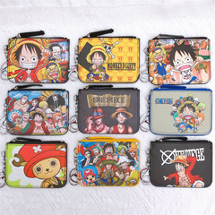 Japanese-Korean Multi-functional Storage Bag One Piece Luffy Card Case Wallet with Key Chain Pendant Ornament