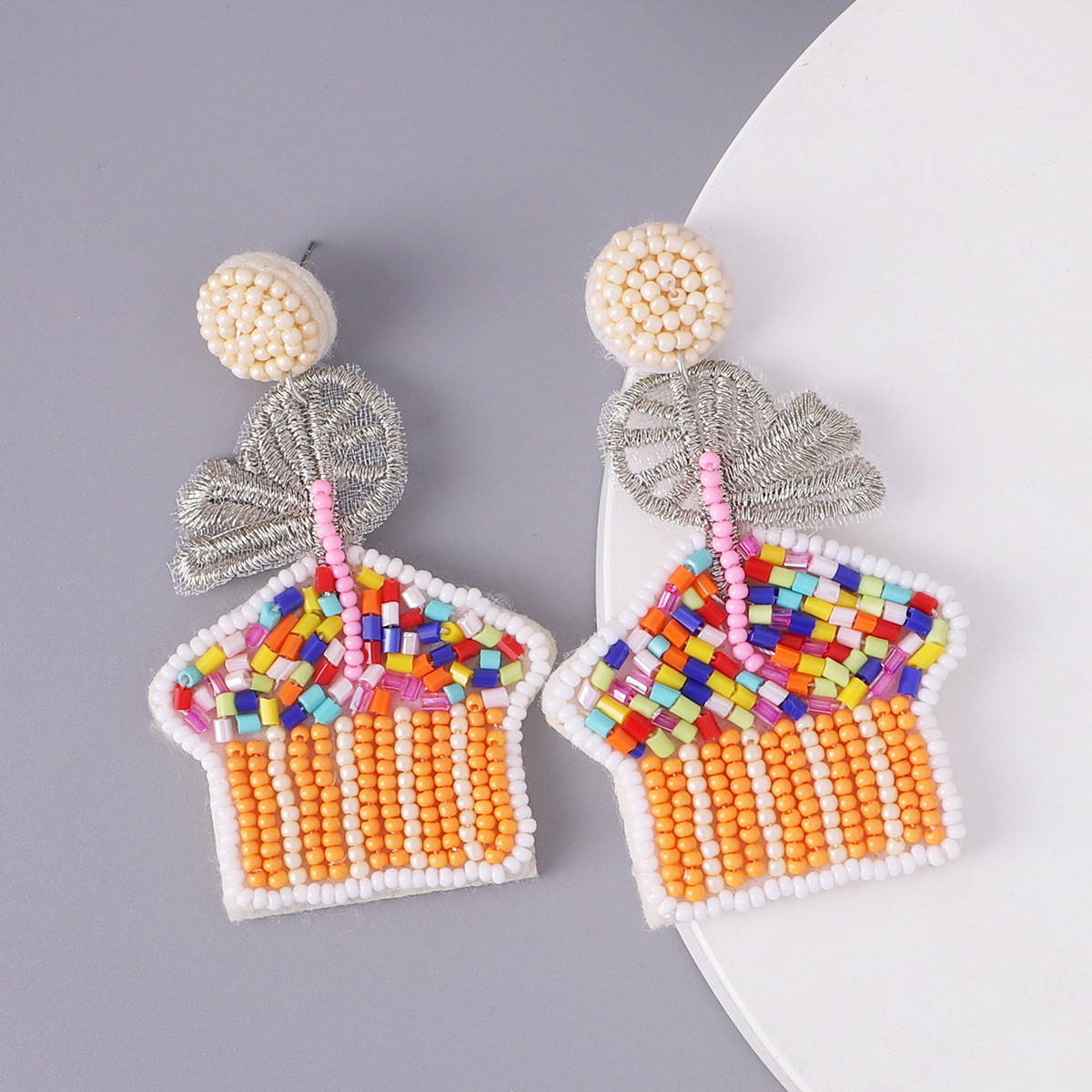 Cute House Resin Beaded Drop Earrings display picture 8