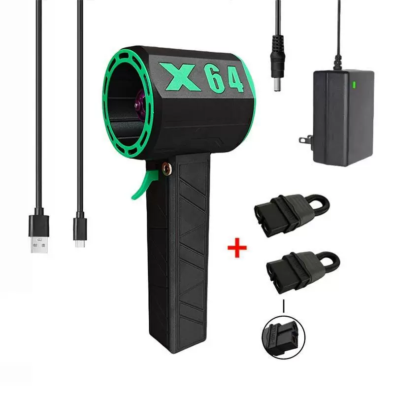 X64暴力风扇升级64mm涵道暴力涡轮风扇风力1400g 手持便携吹风机