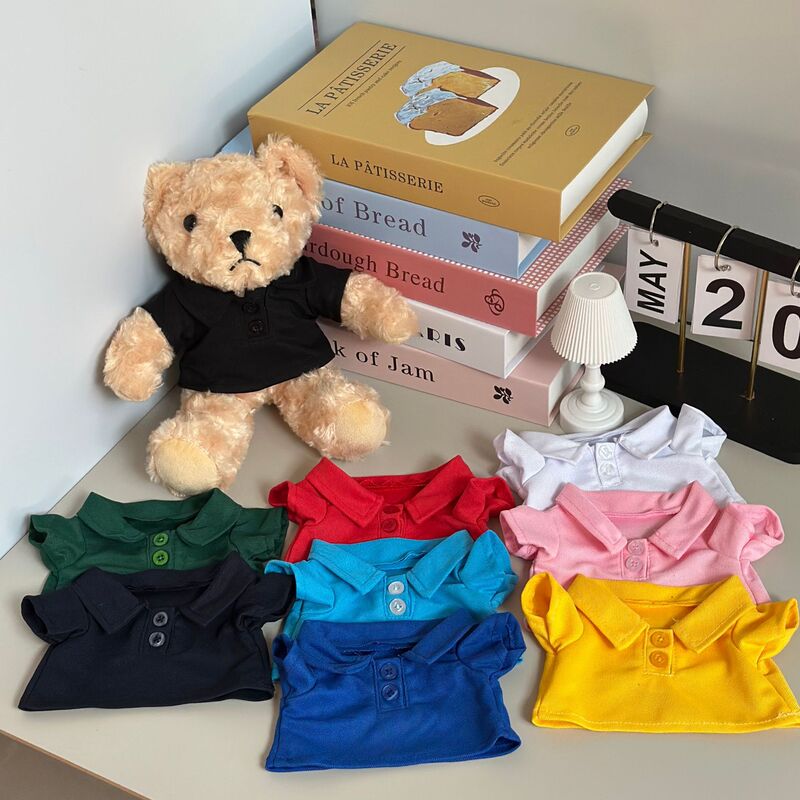 Polo Shirt Suitable for 30cm Teddy Bear Dolls, 25cm Plush Bear Clothes, 30cm Cotton Doll Clothes