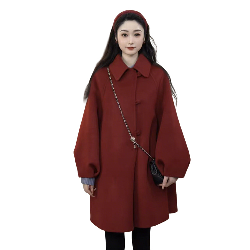 New Style Young Women's Cashmere Coat, Mid-Length, Korean Style, Loose and Gentle Style, Woolen Coat Manufacturer