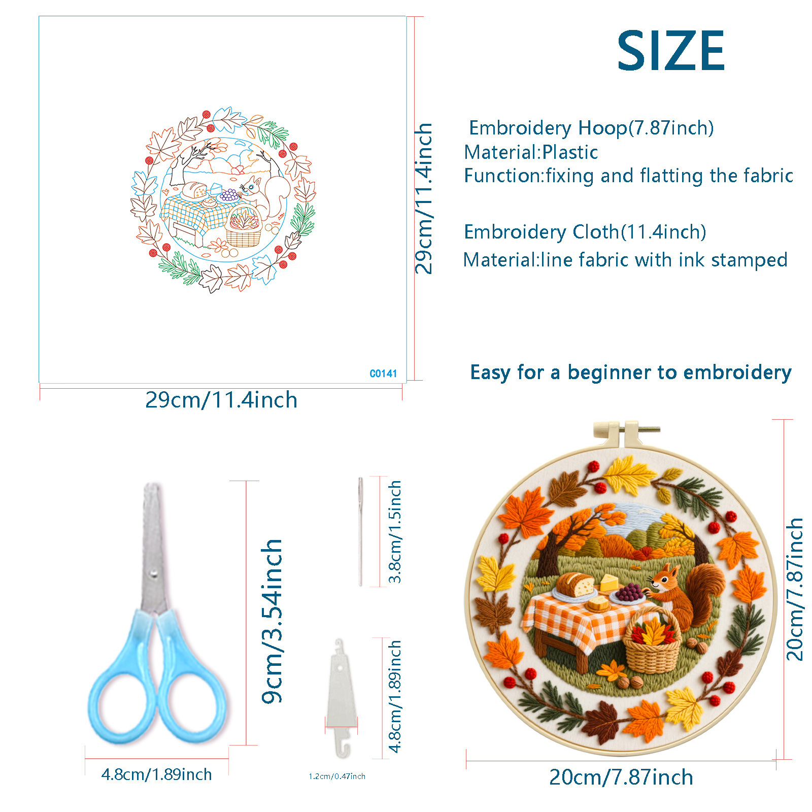 2025 nuevos productos transfronterizos paquetes de materiales de bordado DIY picnic de otoño para principiantes Kit de bordado decoración de paisaje de otoño