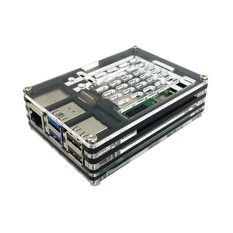 Пластиковый корпус Raspberry Pi 5 поколения 210 совместимый PWM управление температурой радиатор активного охлаждения прозрачный корпус Raspberry Pi 5B
