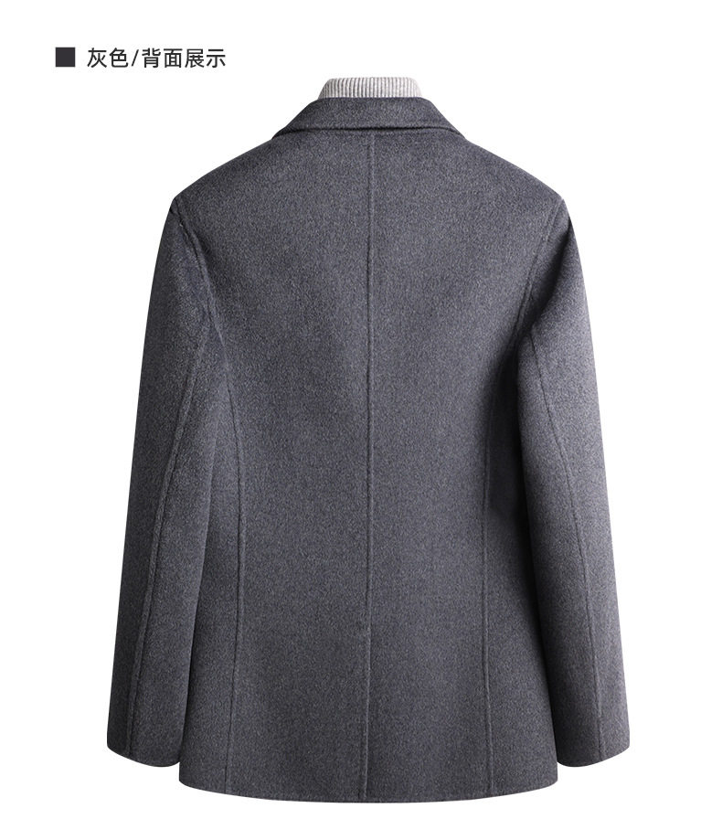 Áo vest nam dạ lông cừu hai mặt có lót lông vũ tháo rời, dài tay, giữ ấm — Màu vàng, Màu xám, Màu đen chi tiết 15