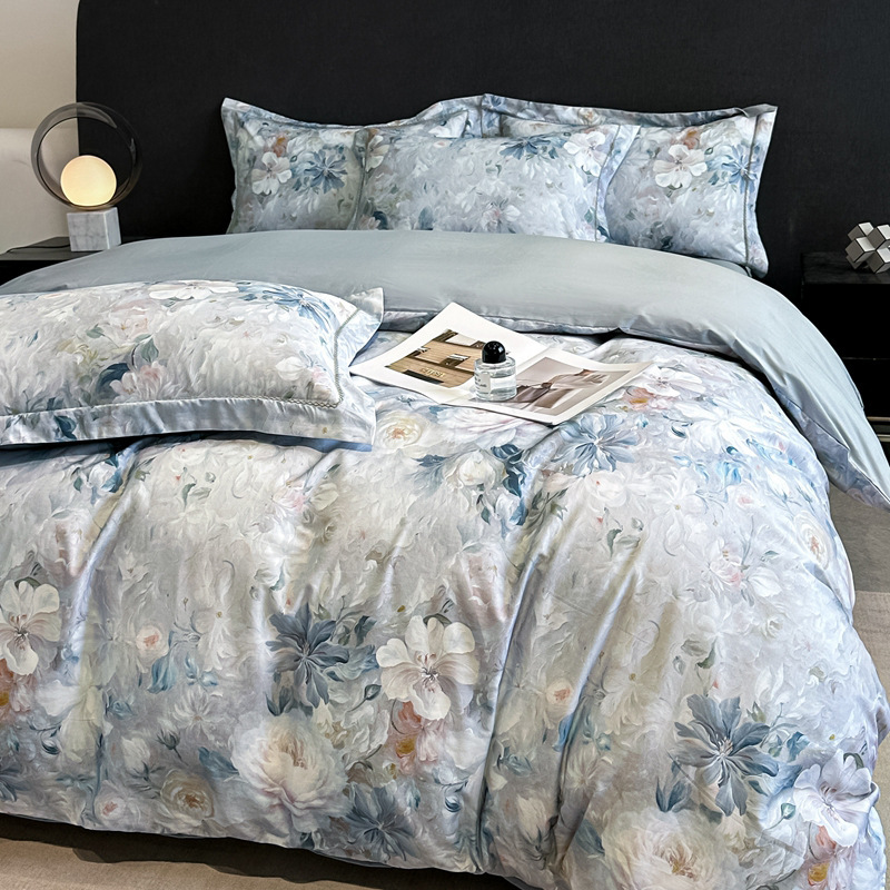 Michun Fuanna High-End 60S Long-Staple Cotton Pure Cotton Four-Piece Set, All-Cotton Duvet Cover for 1.8m Bed, Wholesale Gift