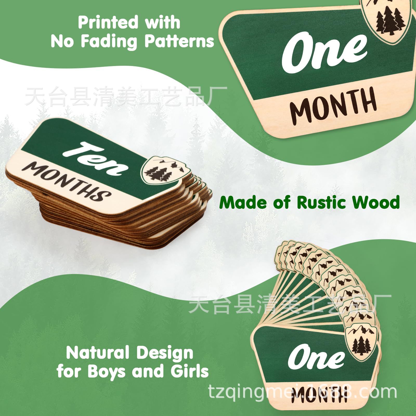 12 parques nacionales bebé hito mensual colgante país madera bebé tema aventura mes tarjeta