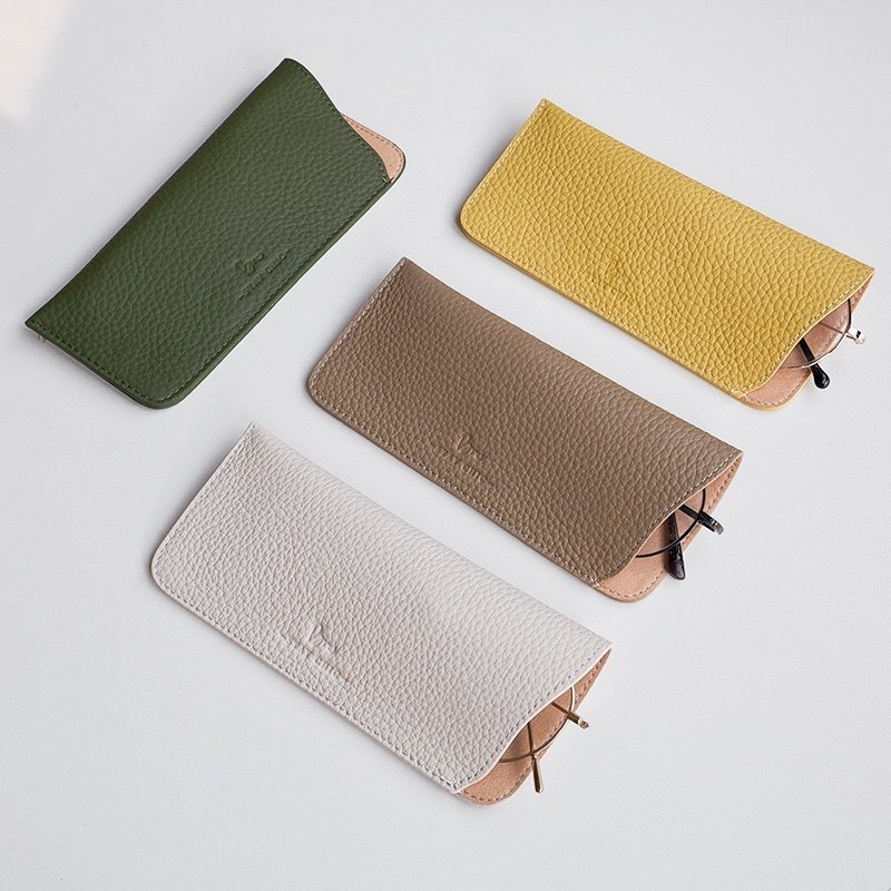 Ins Japanese-Style First-Layer Soft Leather Glasses Storage Bag, High-End Genuine Soft Leather Portable Niche Women's Leather Glasses Pouch Ins Japanese-Style First-Layer Soft Leather Glasses Storage Bag, High-End Genuine Soft Leather Portable Niche Women's Leather Glasses Pouch
