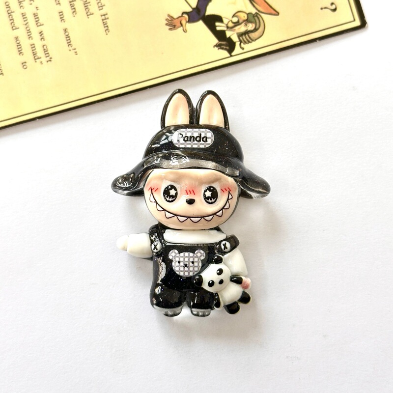 新しい漫画かわいいラブブ半透明ソリッドカラー冷蔵庫マグネット樹脂アクセサリー三次元装飾磁気ステッカー|undefined