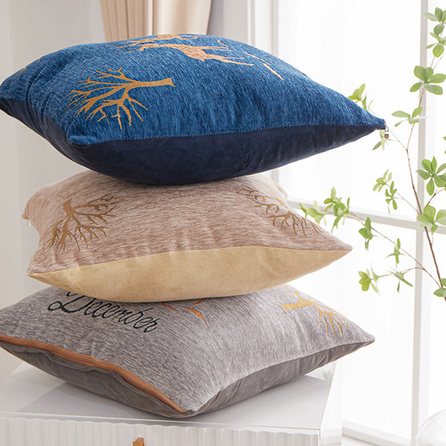 Fabric homeware Nordic deer chenille diy pillow living room yoga nap bedside soft pillow case