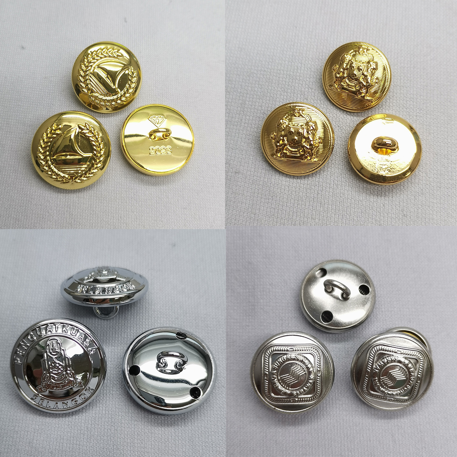 立华军扣 金色制服扣圆形保安执勤军大衣金属船锚五角星图案纽扣