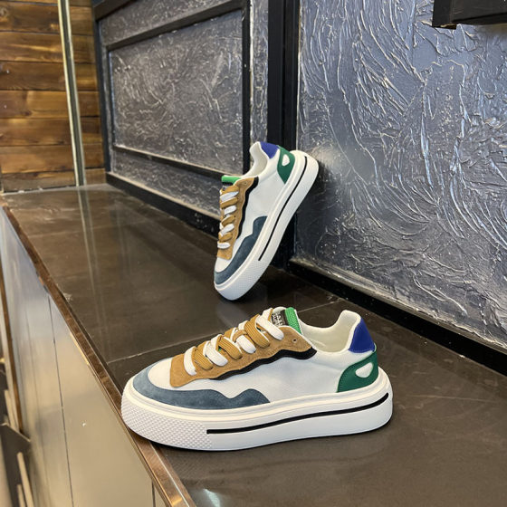 Men's Shoes 2025 Spring and Summer New Breathable Mesh Shoes Fashionable All-match Color Matching sneaker Thick Bottom Increased Mesh Tide Shoes