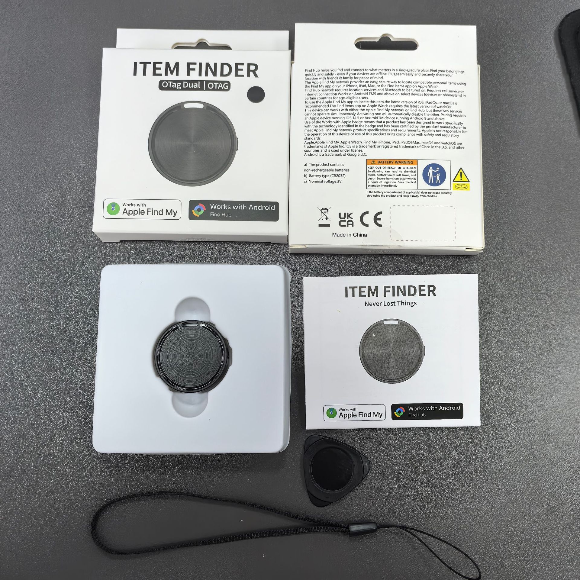 Aplicable a Apple Android Dual System Localizador a prueba de pérdida de llaves, mochila, rastreo de artículos, dispositivo a prueba de pérdida