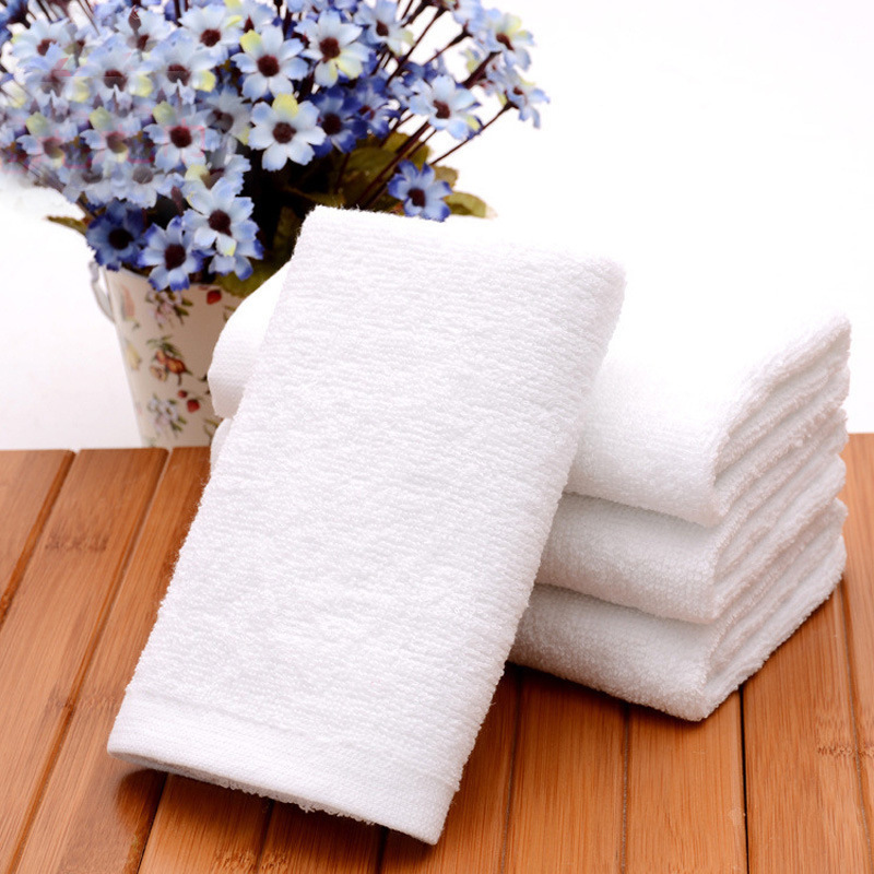Pure cotton hotel towels customized labor protection hotel catering bath disposable thickened white towels Teppanyaki rag towels