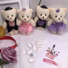 連體小熊卡通花束小熊鑽石熊公仔泰迪熊娃娃鮮花包裝玩偶公仔批發