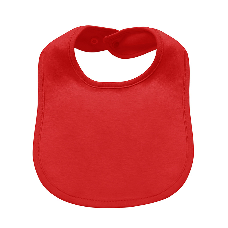 Children's solid color double-layer eating bib for new born