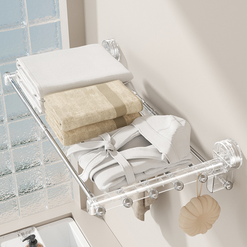 Tendedero de ventosa plegable, retráctil, ampliado, balcón doméstico, ventana, múltiples clips, ropa interior, calcetines, artefacto de secado