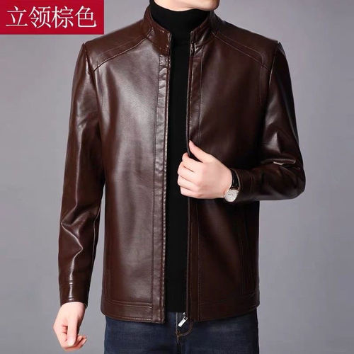 Premium Leather Jacket for Men, Cross-Border High-End Leather Coat, Men's Outerwear, Men's Jacket, Men's Casual Mid-Age Leather Jacket, Men's Top, Wholesale