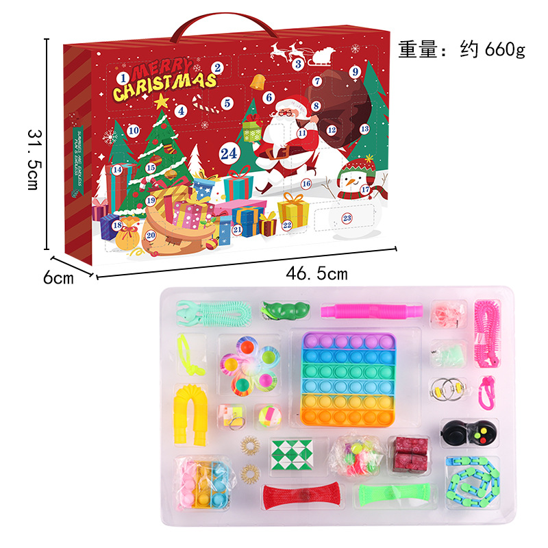 Descompresión descompresión Navidad caja ciega 24 días cuenta regresiva el próximo día regalo de Navidad desratización pionero caja de regalo traje