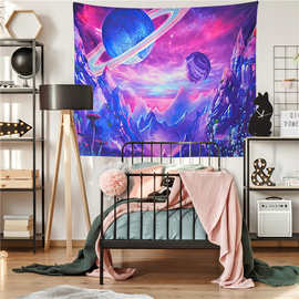 简约星球景象印花挂毯 客厅卧室书房装饰挂画 拍摄背景布