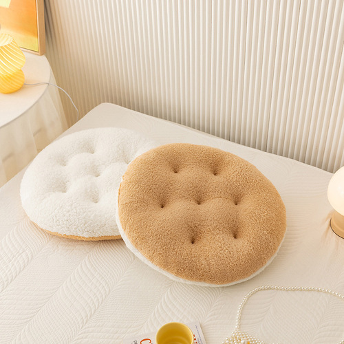 Round sherpa chair cushion super soft ground butt Japanese futon bedroom bay window tatami stool cushion thickened