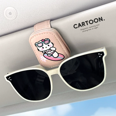 Car Sun Visor Car Glasses Car Glasses Clip/Bill Clip - pink-skateboard-kt
