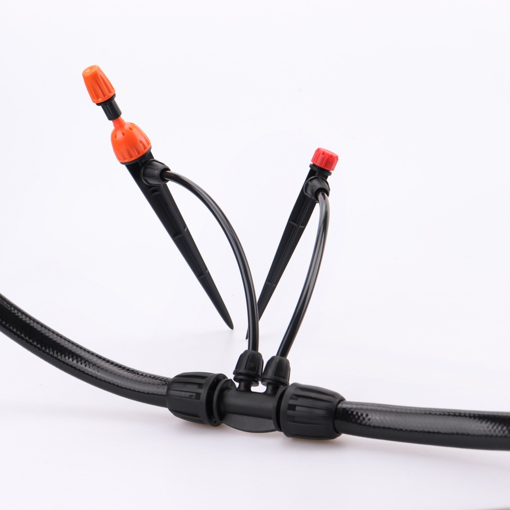 16 juntas de tubería a través de tres vías jardín césped riego automático riego de flores junta de riego tubería de riego por goteo junta de bloqueo