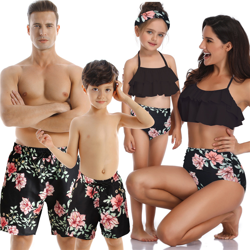 Parent-Child Swimsuit Beach Pants Small And Medium-Sized Children'S Swimsuit Popular In Europe And America