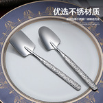 304不锈钢西瓜尖铲平铲树纹甜品雪糕勺网红锤纹挖水果勺西瓜勺铲