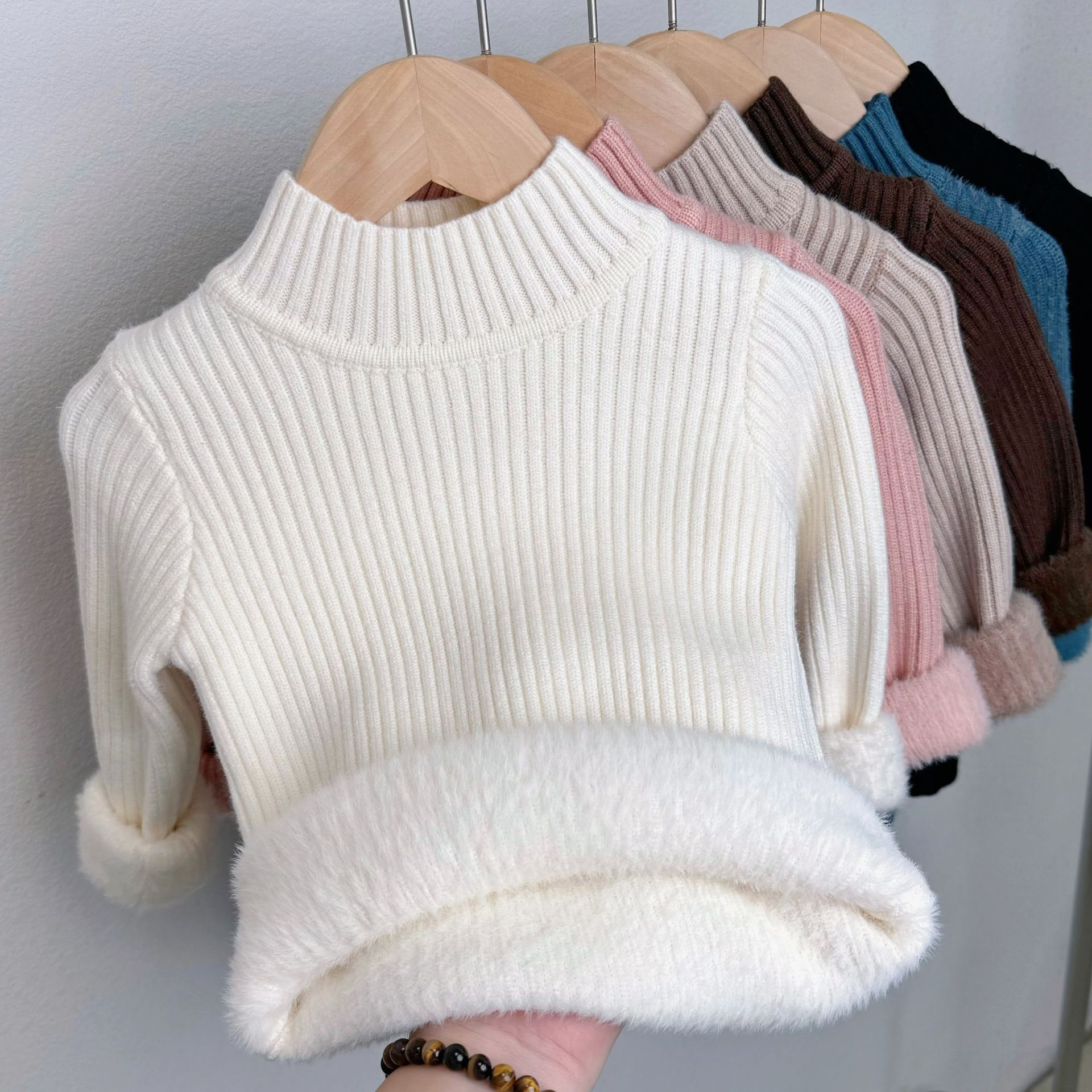 Children's winter fleece knitted sweater for men and women