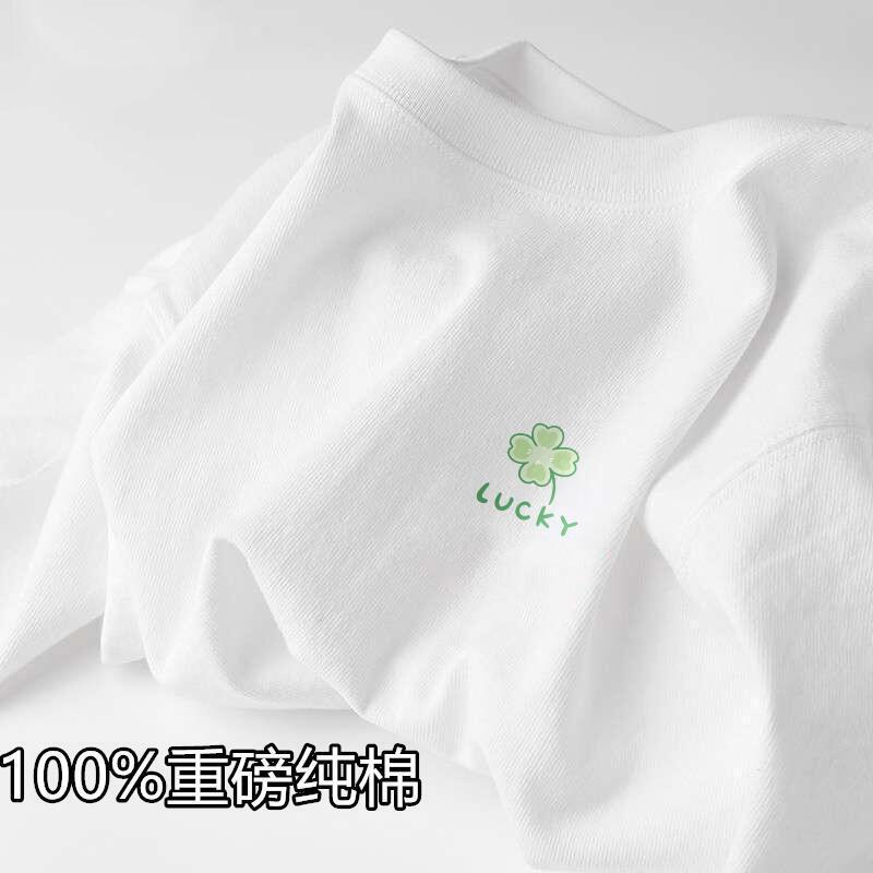 New Xinjiang cotton short sleeve t-shirt women's simple all-match white base shirt ins summer loose couple half sleeve fashion