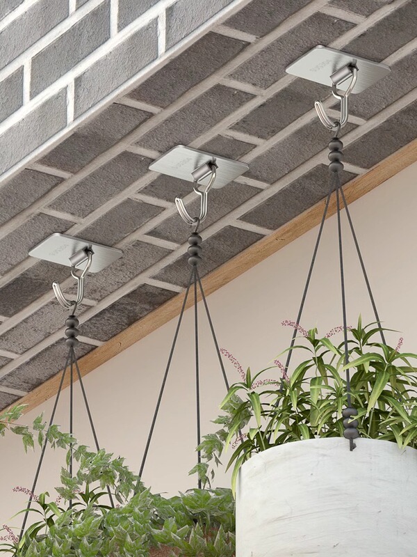 ⇜ Cement Wall Hooks for Heavy-Duty Fastening on Rough Outdoor Surfaces, No Drilling Required, Rain-Resistant Adhesive