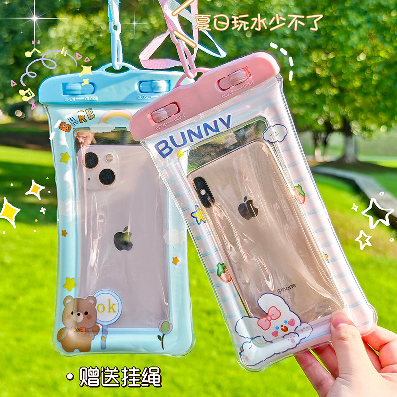 漫画のカラフルな携帯電話防水バッグエアバッグユニバーサル防水携帯電話バッグタッチスクリーンシール防塵ラフティングシールバッグ|undefined