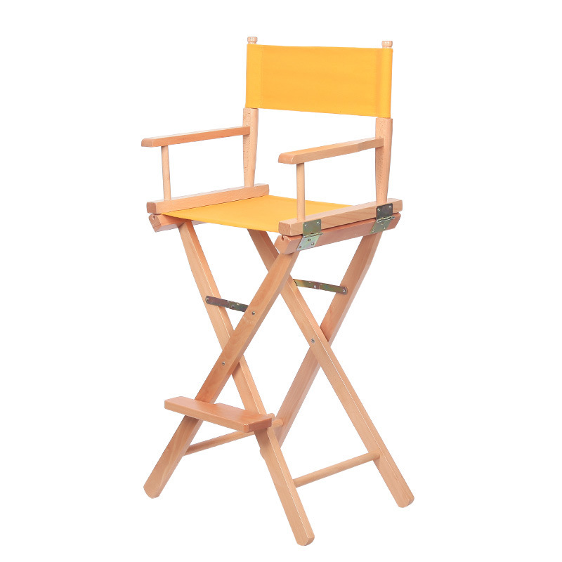 Sillas plegables de madera sólida sillas de maquillaje de pies altos sillas de bar sillas portátiles sillas de lona plegables