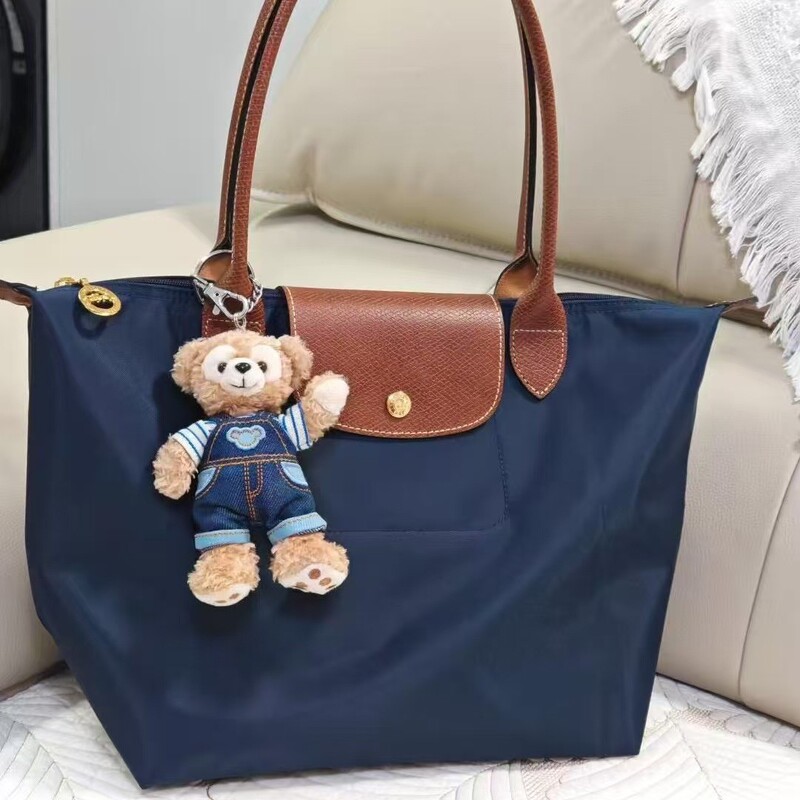 French Longxiang Bag Embroidered Dumpling Bag Nylon Handbag Large Capacity Shoulder Tote Bag Foldableing Bag Waterproof Women's Bag