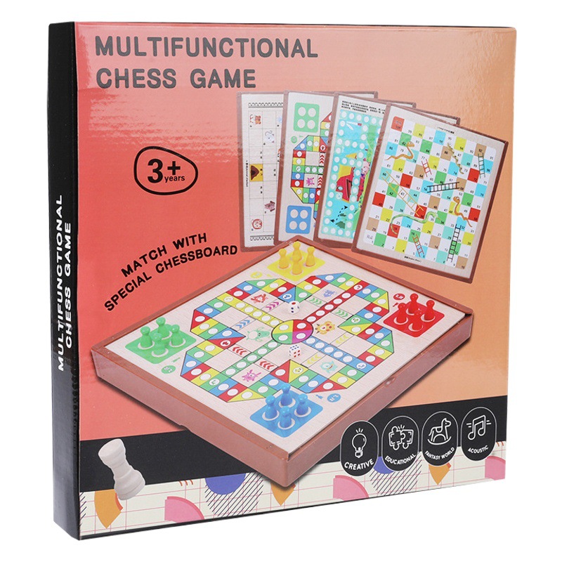 Juego de madera multifunción ajedrez educativo para niños entrenamiento interactivo entre padres e hijos ajedrez volador ajedrez gobang juego de mesa juguete