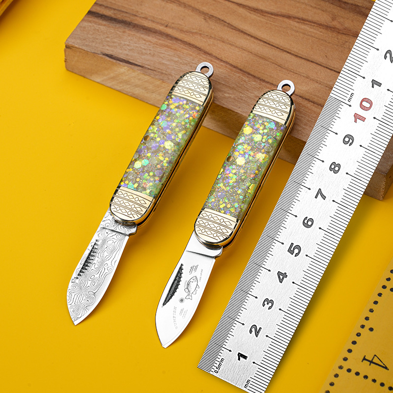 爆款冷傲猫眼迷你折叠小刀拆快递开箱小刀户外露营随身便携水果刀