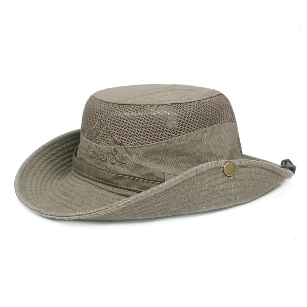 Baixiaoyuan pescador sombrero de pesca para hombre sombrero de sol al aire libre de verano sombrero de malla de algodón sombrero de Montañismo femenino