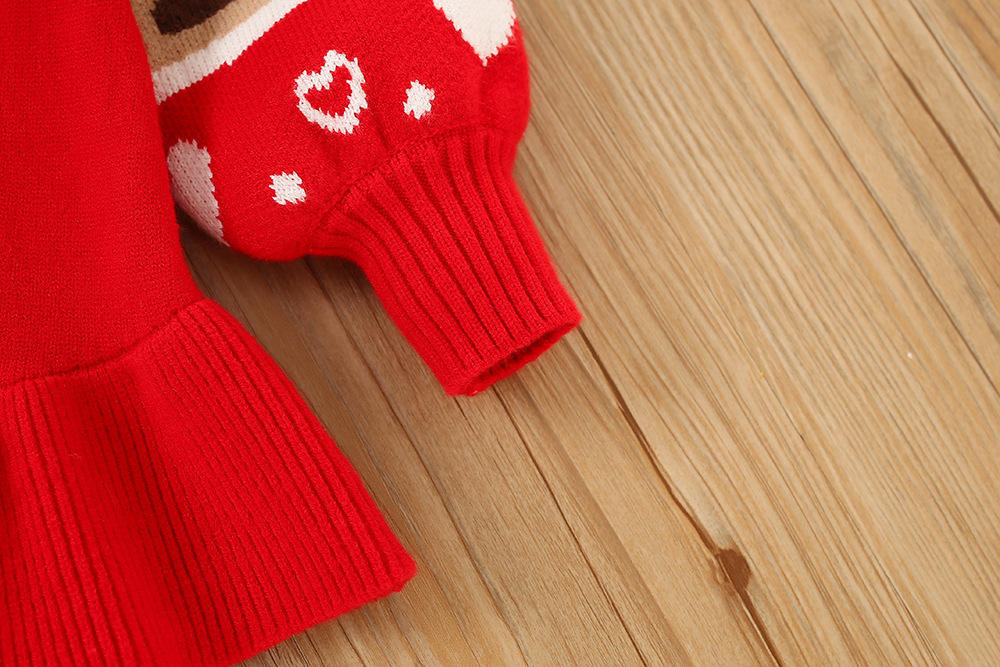 Felpa da ragazza 2022 Autunno/Inverno Nuova edizione coreana Stile straniero Pullover lavorato a maglia con bordi arricciati a maniche lunghe_voghion.com