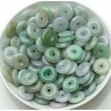 玉石缅甸翡翠A货糯种淡绿色小号平安扣挂件配饰diy小号平安扣吊坠